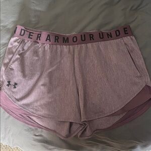 Under Armour Women's Heathered Purple Athletic Shorts
